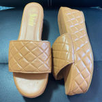 SheIn Quilted Platform Sandals Tan Size 10 Photo 0