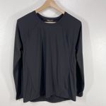Athleta  Aultimate Train Logo‎ Long Sleeve Top Lightweight Athletic Black  Medium Photo 1