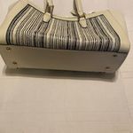 Antonio Melani Women’s Black And White Leather Shoulder Bag Zipper Tote 9X4X14 Photo 7