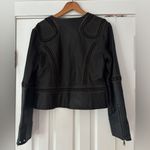 Pamela McCoy Black Leather Jacket with Eyelet Accents Size‎ Medium EUC Photo 1