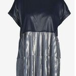 Jijil metallic blouse Dark blue silver size 8 Photo 0