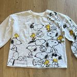 PEANUTS Snoopy and Woodstock crewneck sweater size large White Photo 0
