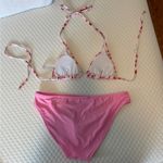 Aerie Pink and Red Bikini Set with Triangle Top Photo 1