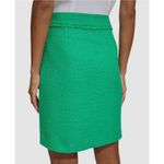 Karl Lagerfeld  Pencil Skirt Tweed Fringe Women’s Size 4 Green Stretch Designer Photo 2