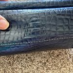 Kathy Van Zeeland  Blue faux Pat.Croc Embossed Organizer Crossbody Bag purse Photo 9