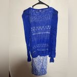 Mango  Blue and White Long Sleeve Dress Photo 2