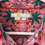 Boden Pink Palm Tree Birds Tropical Button Up Shirt Size 14R 100% Cotton Photo 1