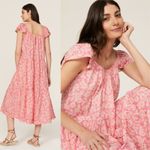 The Great Whipstitched Plumeria midi Dress tiered pink Floral prairie Sz XS Photo 5