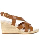 Cole Haan  Crystal Wedge Leather Espadrille Strap Sandal, Brown, Size 9, NWOB‎ Photo 6