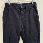 Quince 8 Black Organic Stretch Cotton Twill Straight Cropped Pant 28” Casual Photo 5