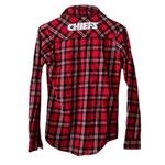NFL Team Apparel Kansas City Chiefs Flannel Shirt Womens Red Size Small Football Photo 1