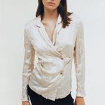 ZARA NWT CREASED-EFFECT SATIN JACKET Medium Lightweight Photo 0