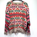 Aeropostale  Geometric Design Sweater With Reverse Knit Long Sleeves Size Large Photo 1