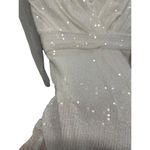 Mac Duggal Ieena for  Long Sleeve Sequined Midi Dress White Womens Size 0 Photo 7