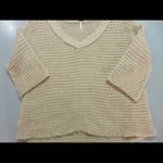 Free People  sweater chunky v-neck pale pink sz Med Photo 1