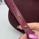 Vince Camuto  Deep Eggplant Purple Suede & Leather Saddle Bag, Fringe Tassel Photo 7