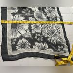 Brighton  Women’s 100% Silk Scarf - Black & White Floral Photo 5