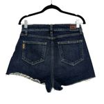 Paige Margot Short Dark Wash Cut Out Raw Hem Denim High Rise Shorts 29 Photo 1