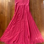 hot pink strapless maxi midi dress Photo 6