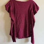 Free People  OB678374 Red Combo Stripe Penelope Puff Sleeve Stretch Knit Top Sz M Photo 6