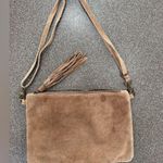 Borse In Pelle Italian Leather Purse, Adjustable Shoulder Strap, Tan Suede Photo 1