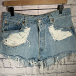 Levi's Women’s size 28 distressed ripped‎ denim Levi’s 501 Jean Shorts Photo 0