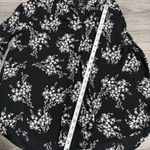 Vera Wang Simply  Blouse Black Women Roll Tab Popover Sleeve Chiffon Floral L Photo 9