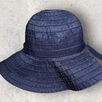 Scala Collezione Floppy Brim Fabric Hat Blue Band w/ Back Bow Women's One Size Photo 1
