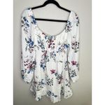 Lumiere Dress Womens Small Floral Smocked Waist Long Sleeve Urban Outfitters White Photo 6