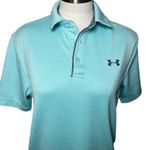 Under Armour  HeatGear Polo Shirt Women Small Mint Blue Loose Fit Photo 2