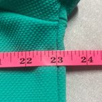 Slinky Brand  1X Green Shift Mini Dress Pockets Side Slits Textured Stretch Work Photo 8