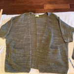 Universal Threads Universal Thread Cardigan olive green waffle knit boxy open front pockets sz M Photo 2
