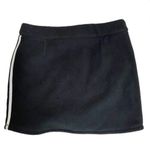 Adidas CLASSICS Polar Fleece Black Skirt White Side Stripes Button Zipper Fly Photo 3