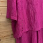 Soft Surroundings XL Magenta Oceo Tunic Wide Leg Gauze Textured Set Lagenlook Photo 4