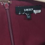 Likely Rtr  Rhubarb Red Leandra Gown sz2 V-Neck High slit Solid Red Fitted Sexy Photo 8