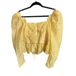 Antonio Melani  Top Womens 8 Yellow Long Sleeve Milkmaid Ruched Cottagecore Soft Photo 1