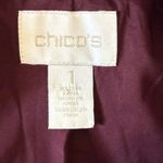 Chico's  Purple Zip Up Jacket Size 1 US M Long Sleeve 100% Wool Casual Classic Photo 4