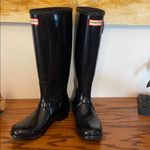 Hunter  Glossy Dark Navy Knee-High Boots Navy size 6 Photo 2
