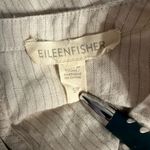 Eileen Fisher Cream Stripe Organic Linen Mini Dress sz Small Pocket Short Sleeve Photo 8