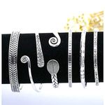 Boutique NEW Unisex‎ Engraved Geometric 925 Sterling Silver Cuff Bracelet, Adjustable Photo 5