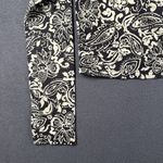 Billabong Crop Top Womens Small Black Ivory Paisley Floral Long Sleeve Surf Swim Photo 1