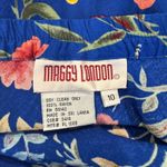 Maggy London Vintage Floral Midi Skirt Lightweight Vibrant Blue Womens Size 10 Photo 5