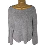 Prologue Boat Neck Sweater Long Sleeve Textured Gray Black M Photo 0