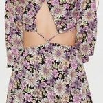 Forever 21  floral Print Cutout Mini Dress strappy halter neck line size small Photo 0