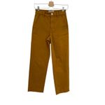 Everlane The Straight Leg Crop Pants Cotton Golden Brown Yellow Size 00 Photo 2