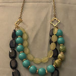 Simple Addiction Triple 3 Strand Beaded 20” Necklace Blue Green Turquoise Beads Photo 0