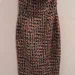 House Of CB NWT Size XS Multicolor Gabrielle Tweed Strapless Midi Dress Formal Photo 0