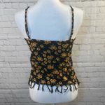 O'Neill Cami Top w Tassel Hem Black w Sunflower Print-Small Photo 3