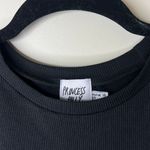 Princess Polly Demi Crop Top Ribbed Open Back w/ Tie Black Cute Summer‎ Size 6 Photo 2