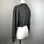 ZARA  Women's Cropped Jumper Gray Crewneck Long Sleeve Pullover Photo 2
